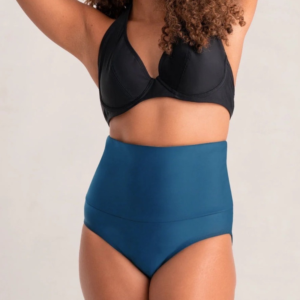 Shapermint Essentials High Waisted Tummy Control Bikini Bottom Teal‎ Blue 2XL